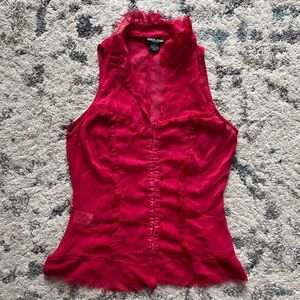 Y2K Guess Red Mesh Bustier Style Tank
